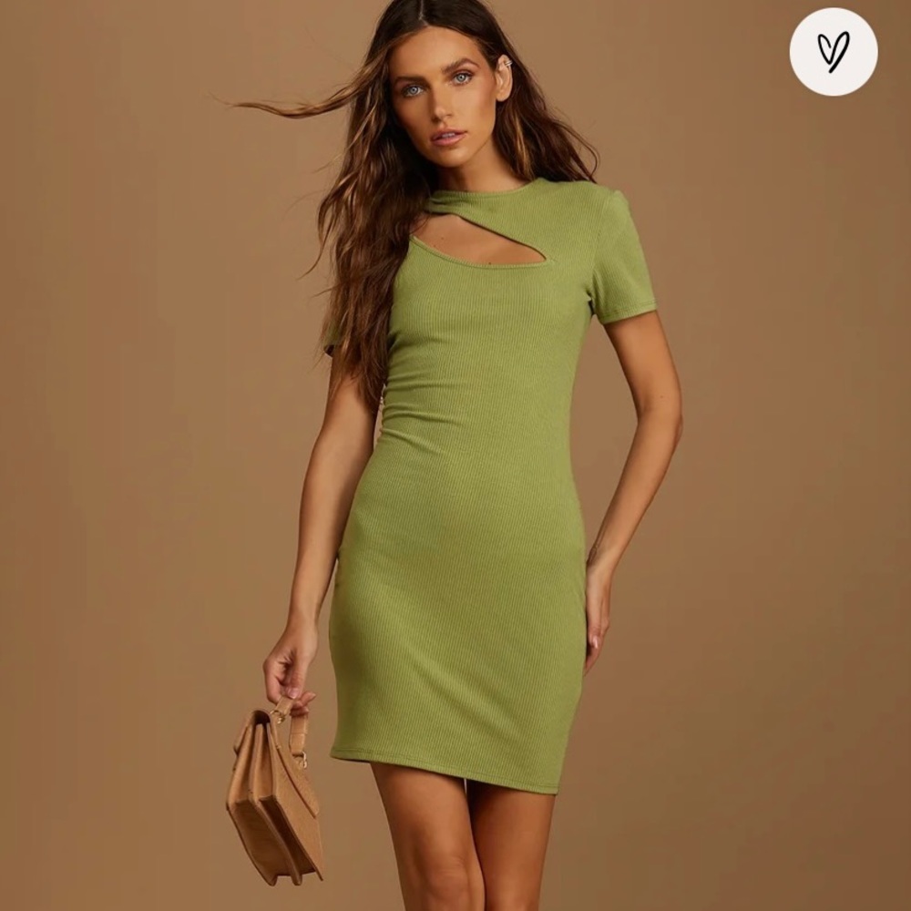 Lulu’s asymmetrical green cutout dress